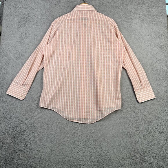 Vintage JC Penney Towncraft Penn Prest Shirt Dusty Pink Stripe Windowpane 70s - Picture 10 of 12
